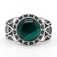 Anillo turco antiguo de Plata de Ley 925 pura con piedra Natural, joyería punk rock de color ágata de malaquita para hombre - malaquita tienda 36