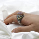 Nuevo Anillo de ágata india de Plata de Ley 925 para hombres y mujeres Spinel Türkiye conjunto de anillos de joyería hechos a mano anillo de pareja - malaquita tienda 36