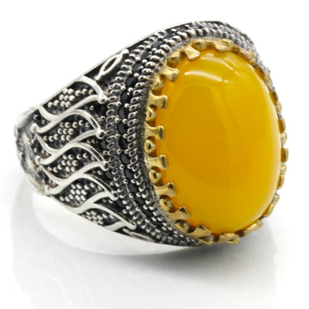 Nuevo superventas, anillo de Plata de Ley 925, anillo de ágata amarilla para hombre, anillo Unisex, conjunto de joyería para personas mayores, anillo para amantes, anillo para mujer Nuevo superventas, anillo de Plata de Ley 925, anillo de ágata amarilla para hombre, anillo Unisex, conjunto de joyería para personas mayores, anillo para amantes, anillo para mujer