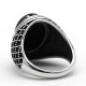 Anillo de Plata de Ley 925 para hombre, anillo con adorno de piedra de ónix Natural negra, anillos de pareja de plata tailandesa Punk Vintage para mujer - malaquita tienda 36