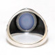 Nuevo Anillo de Plata de Ley 925 para hombre con piedra de ágata azul Natural, anillo Retro para parejas, conjunto de joyería de plata tailandesa, anillos para mujer - malaquita tienda 36
