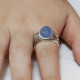 Nuevo Anillo de Plata de Ley 925 para hombre con piedra de ágata azul Natural, anillo Retro para parejas, conjunto de joyería de plata tailandesa, anillos para mujer - malaquita tienda 36