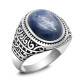 Anillo de plata de ley 925 para hombre con cianita Natural, joyería de plata, regalos del Día de San Valentín, anillos de compromiso para hombre y mujer - malaquita tienda 36