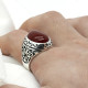Anillo masculino de Plata de Ley 925, anillo para hombre, anillo con sello, anillo de piedra de ágata roja, estilo Punk Vintage, garra, mariposa, moda Simply Rin - malaquita tienda 36