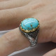 Nuevo Anillo de Plata de Ley 925 para hombres y mujeres, turquesa Natural, diseño de tendencia turca, estilo Punk, joyería de fiesta hecha a mano exquisita - malaquita tienda 36