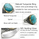 Nuevo Anillo de Plata de Ley 925 para hombres y mujeres, turquesa Natural, diseño de tendencia turca, estilo Punk, joyería de fiesta hecha a mano exquisita - malaquita tienda 36