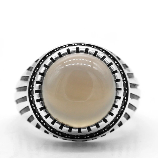 Anillo de plata de ley S925 para hombre, piedra de ágata Natural, conjunto de anillos de estilo Punk, conjunto de joyería, anillo hecho a mano de pavo Vintage para mujer - malaquita tienda 36