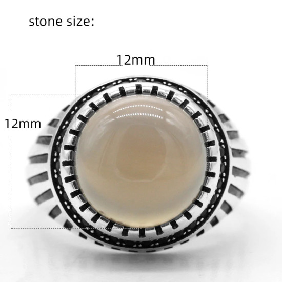 Anillo de plata de ley S925 para hombre, piedra de ágata Natural, conjunto de anillos de estilo Punk, conjunto de joyería, anillo hecho a mano de pavo Vintage para mujer - malaquita tienda 36