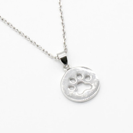 Collar con colgante de plata S925, insignia de huella de perro, etiqueta colgante, joyería de estilo lindo, regalo de joyería conmemorativa de fiesta Collar con colgante de plata S925, insignia de huella de perro, etiqueta colgante, joyería de estilo lindo, regalo de joyería conmemorativa de fiesta