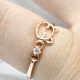 Anillo coreano bonito romántico de Plata de Ley 925 para mujer con circonita para la familia anillo de San Valentín bandas de boda fiesta joyería regalo - malaquita tienda 36