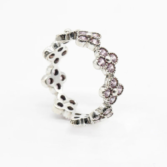 925 mujeres de plata esterlina anillo con Rosa CZ Daisy flor de cerezo estilo romántico las señoras de las mujeres de moda de la joyería - malaquita tienda 36