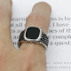 Anillo de Plata de Ley 925 para hombre, piedra natural negra cuadrada, estilo Punk Vintage, joyería de moda urbana para fiesta - malaquita tienda 36