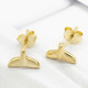 Pendientes tipo botón de plata fina 925 con personalidad, bonito colgante de cola de delfín, pendientes de sirena, regalos para mujer, joyería de compromiso de boda - malaquita tienda 36