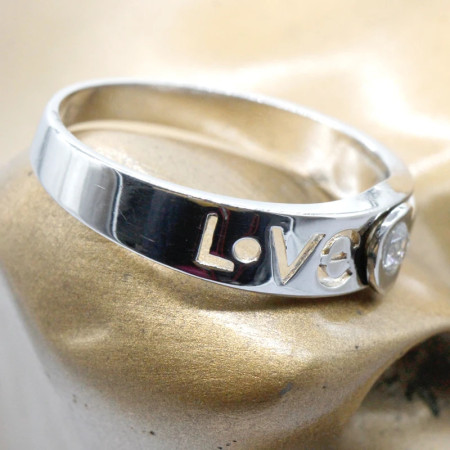Anillos de boda de plata 925 con letras de circonio, estilo sencillo y a la moda para mujer, joyería de fiesta de Navidad de chicas Anillos de boda de plata 925 con letras de circonio, estilo sencillo y a la moda para mujer, joyería de fiesta de Navidad de chicas