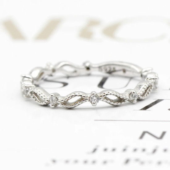 Anillos de dedo con forma trenzada geométrica de 8 palabras de la suerte de circón de Plata de Ley 925, accesorios de anillo de boda, joyería fina de compromiso - malaquita tienda 36