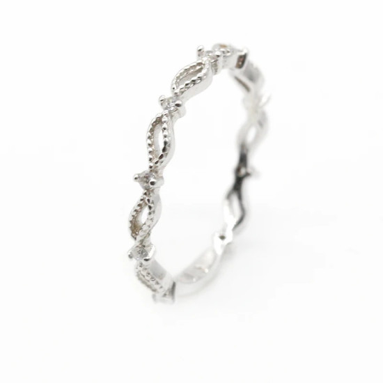 Anillos de dedo con forma trenzada geométrica de 8 palabras de la suerte de circón de Plata de Ley 925, accesorios de anillo de boda, joyería fina de compromiso - malaquita tienda 36