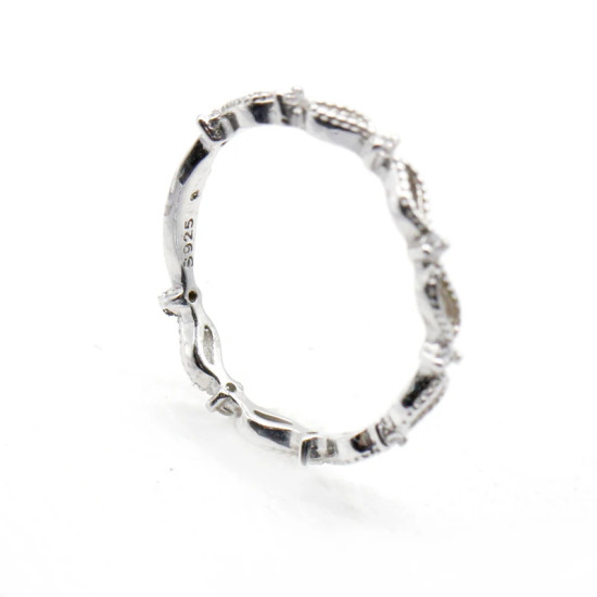 Anillos de dedo con forma trenzada geométrica de 8 palabras de la suerte de circón de Plata de Ley 925, accesorios de anillo de boda, joyería fina de compromiso - malaquita tienda 36