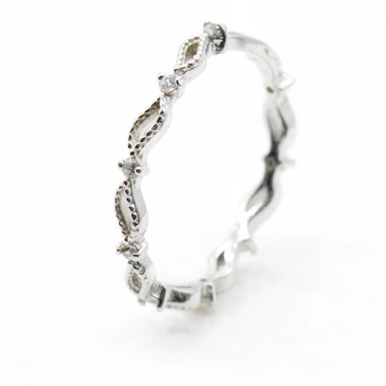 Anillos de dedo con forma trenzada geométrica de 8 palabras de la suerte de circón de Plata de Ley 925, accesorios de anillo de boda, joyería fina de compromiso - malaquita tienda 36