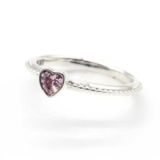 Anillos románticos de Zirconia de corazón de Plata de Ley 925 para mujeres anillo de amor de minimalismo para mujeres - malaquita tienda 36