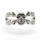 Anillo de Plata de Ley 925 para hombre y mujer, con doble hueso y hoja al lado, estilo gótico Punk, joyería de hip hop Rock para motorista - malaquita tienda 36