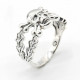 Anillo de Plata de Ley 925 para hombre y mujer, con doble hueso y hoja al lado, estilo gótico Punk, joyería de hip hop Rock para motorista - malaquita tienda 36