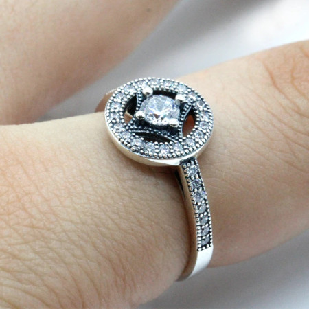 Anillo de Plata de Ley 925 para mujer, anillo de dedo clásico con circonita geométrica CZ para mujer, regalo del Día de San Valentín, anillo de boda fino