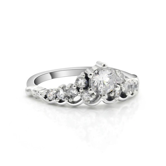 Anillos de plata esterlina 925 con forma de corona para mujer, joyería de reina de circonita transparente, estilo romántico para mujer, anillo de boda de fiesta - malaquita tienda 36
