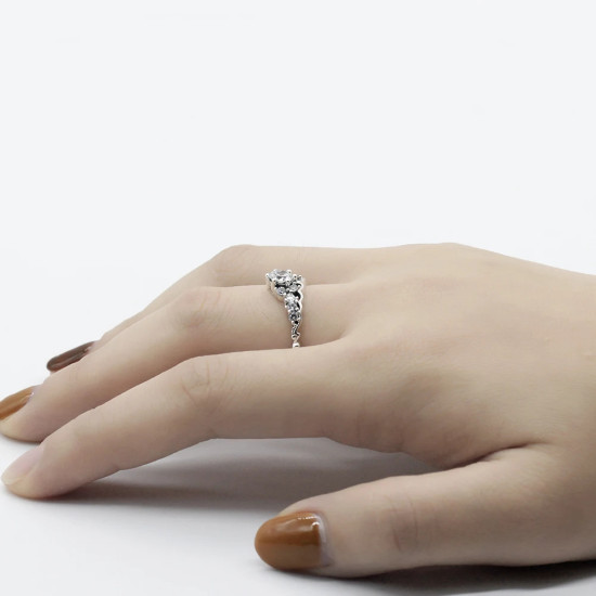Anillos de plata esterlina 925 con forma de corona para mujer, joyería de reina de circonita transparente, estilo romántico para mujer, anillo de boda de fiesta - malaquita tienda 36