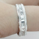 Anillo de boda de Plata de Ley 925 para mujeres amantes de los hombres pequeños anillos de pareja de diseño especial de punto redondo para boda - malaquita tienda 36