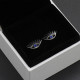 Pendientes tipo botón de plata fina 925, ojos hermosos, pendientes de circón AAA azul para mujer, joyería de boda, regalo del Día de San Valentín - malaquita tienda 36