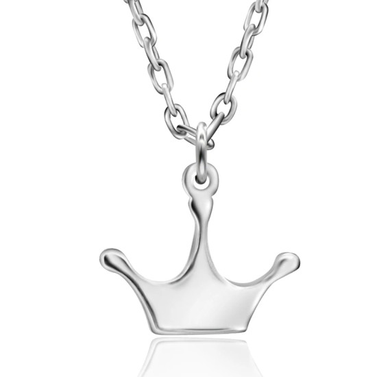 Collar de plata de ley 925 para mujer, elegante cadena hasta la clavícula, corona de príncipe princesa, joyería de moda, regalo del Día de San Valentín - malaquita tienda 36