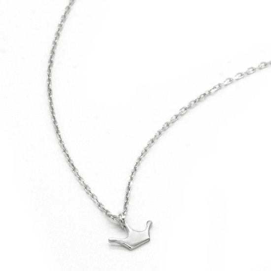 Collar de plata de ley 925 para mujer, elegante cadena hasta la clavícula, corona de príncipe princesa, joyería de moda, regalo del Día de San Valentín - malaquita tienda 36