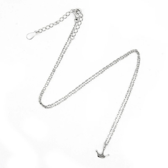 Collar de plata de ley 925 para mujer, elegante cadena hasta la clavícula, corona de príncipe princesa, joyería de moda, regalo del Día de San Valentín - malaquita tienda 36