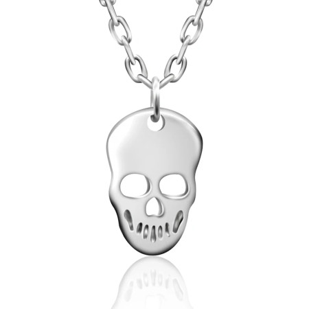Collar con colgante de calavera de Plata de Ley 925, collar de esqueleto hecho a mano, cadena estilo Punk Rock para mujeres y hombres, regalo de joyas de fiesta Collar con colgante de calavera de Plata de Ley 925, collar de esqueleto hecho a mano, cadena estilo Punk Rock para mujeres y hombres, regalo de joyas de fiesta