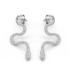 Pendientes de tuerca de plata esterlina 925 para mujer, aretes transparentes de serpiente giratoria, joyería especial de moda para mujer, regalo de fiesta para amantes - malaquita tienda 36