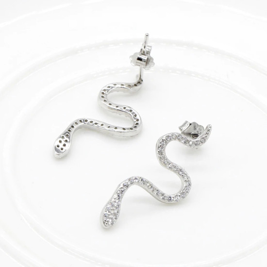 Pendientes de tuerca de plata esterlina 925 para mujer, aretes transparentes de serpiente giratoria, joyería especial de moda para mujer, regalo de fiesta para amantes - malaquita tienda 36