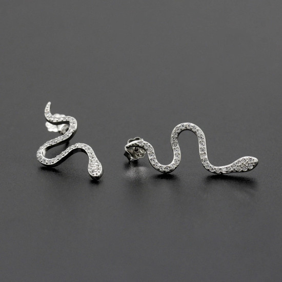Pendientes de tuerca de plata esterlina 925 para mujer, aretes transparentes de serpiente giratoria, joyería especial de moda para mujer, regalo de fiesta para amantes - malaquita tienda 36