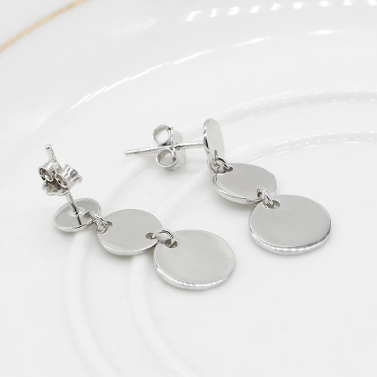 Pendientes de plata 925 con forma redonda, joyería coreana de moda para mujeres y niñas, regalo de boda para el Día de San Valentín - malaquita tienda 36
