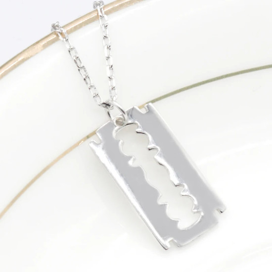 Collar con colgante de plata pura S925, diseño de hoja, estilo punk, joyería de fiesta, regalo para hombres y mujeres - malaquita tienda 36