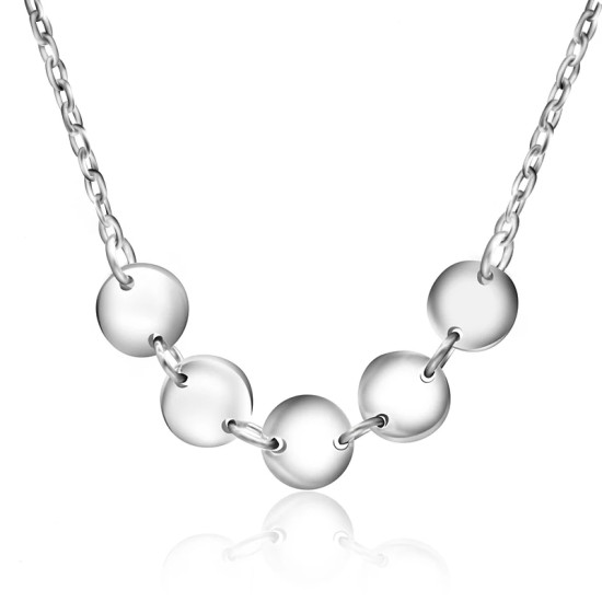 Cadena de círculos redondos de Plata de Ley 925 para mujer, elegante collar de clavícula, joyería de moda para boda, regalo del Día de San Valentín - malaquita tienda 36