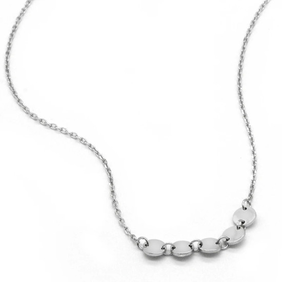 Cadena de círculos redondos de Plata de Ley 925 para mujer, elegante collar de clavícula, joyería de moda para boda, regalo del Día de San Valentín - malaquita tienda 36