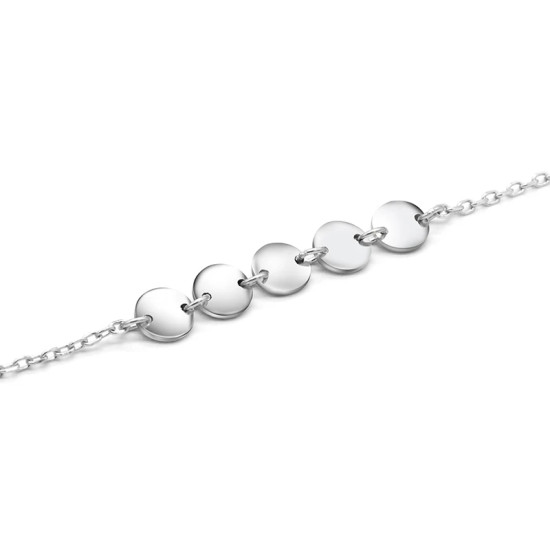 Cadena de círculos redondos de Plata de Ley 925 para mujer, elegante collar de clavícula, joyería de moda para boda, regalo del Día de San Valentín - malaquita tienda 36