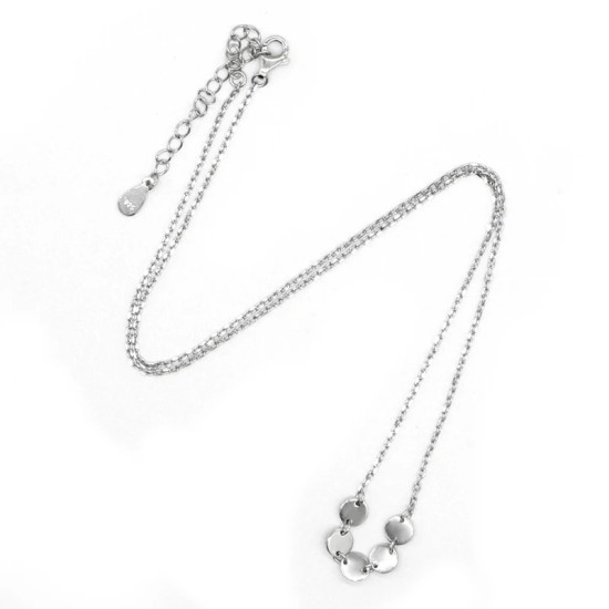 Cadena de círculos redondos de Plata de Ley 925 para mujer, elegante collar de clavícula, joyería de moda para boda, regalo del Día de San Valentín - malaquita tienda 36