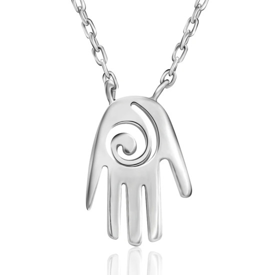 Collar con colgante de vórtice de Palma para mujer, de Plata de Ley 925, cadena de buena suerte, joyería de moda - malaquita tienda 36