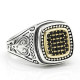 Anillo de Plata de Ley 925 con circonita negra para hombre, sortija cuadrada, Vintage, Punk, diseño hueco, joyería de moda - malaquita tienda 36