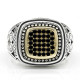 Anillo de Plata de Ley 925 con circonita negra para hombre, sortija cuadrada, Vintage, Punk, diseño hueco, joyería de moda - malaquita tienda 36