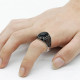 Anillo de Plata de Ley 925 para hombre, piedra de ágata Natural negra, Vintage estilo Punk, joyería turca hecha a mano, regalo de boda para hombre - malaquita tienda 36