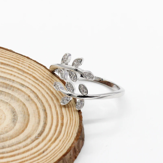 Anillo abierto con forma de hojas ajustable, joyería bonita de amor a la moda para mujeres, regalos para niñas y niños, anillos de boda - malaquita tienda 36