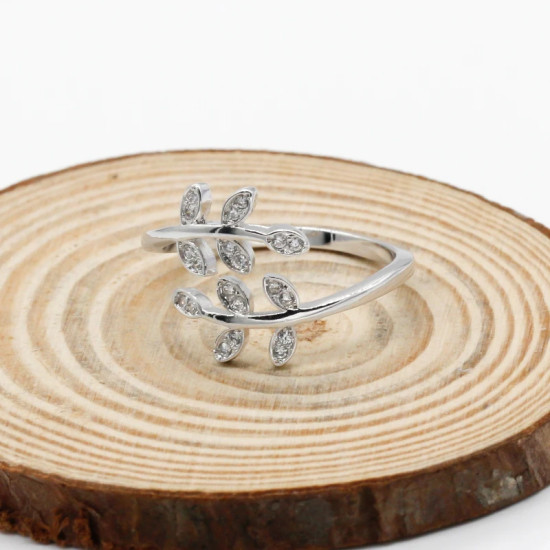Anillo abierto con forma de hojas ajustable, joyería bonita de amor a la moda para mujeres, regalos para niñas y niños, anillos de boda - malaquita tienda 36