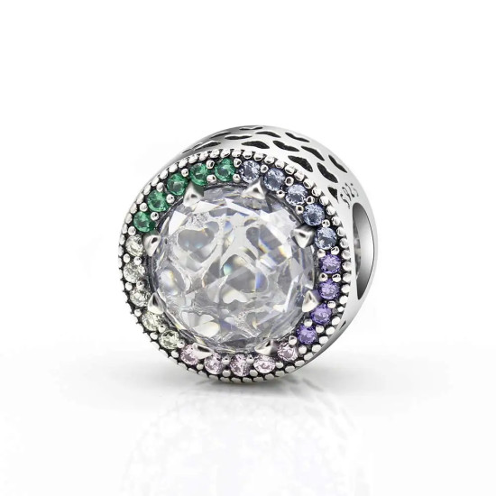 Abalorio de arcoíris brillante de Plata de Ley 925 compatible con pulsera Original Pandora, abalorio de estrella de arcoíris brillante, joyería de moda - malaquita tienda 36